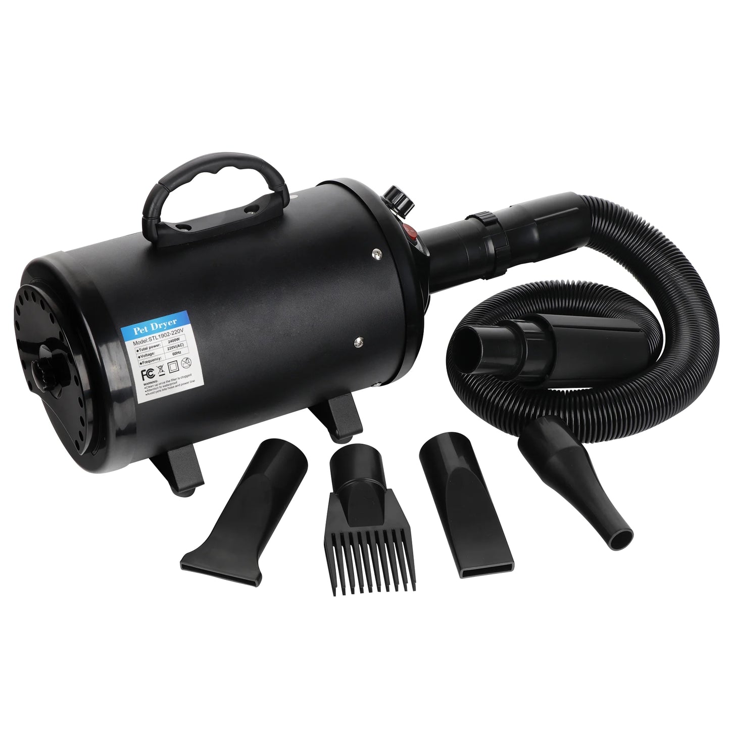 Pet Dog Hair Dryer Portable 2400W Grooming Low Noise Blow Blaster